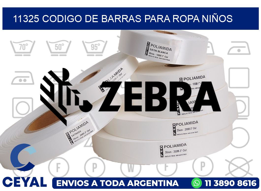 11325 CODIGO DE BARRAS PARA ROPA NIÑOS