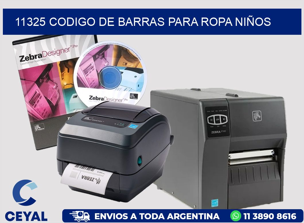 11325 CODIGO DE BARRAS PARA ROPA NIÑOS
