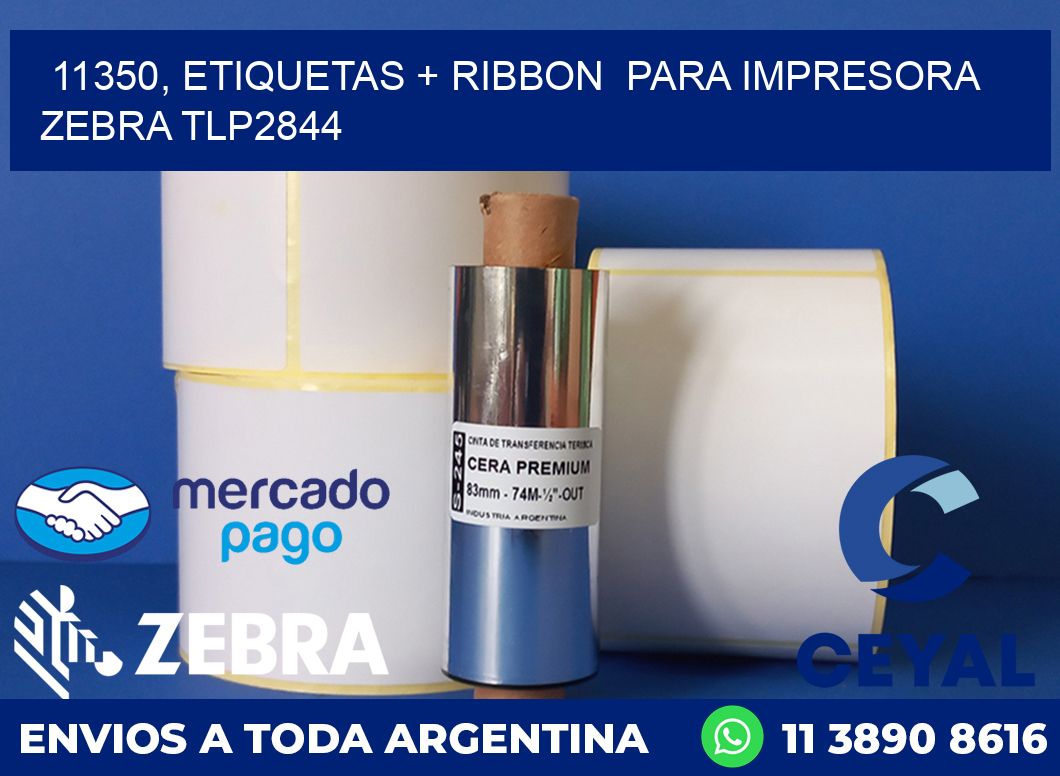 11350, etiquetas + ribbon  para impresora zebra TLP2844