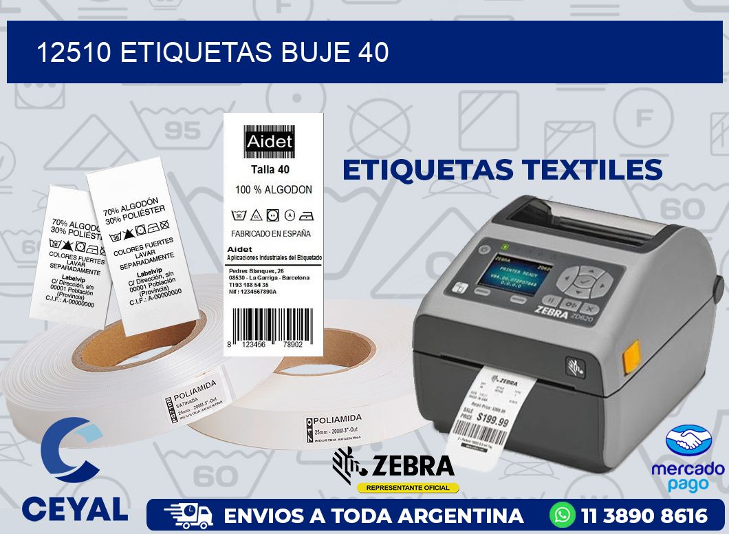 12510 ETIQUETAS BUJE 40