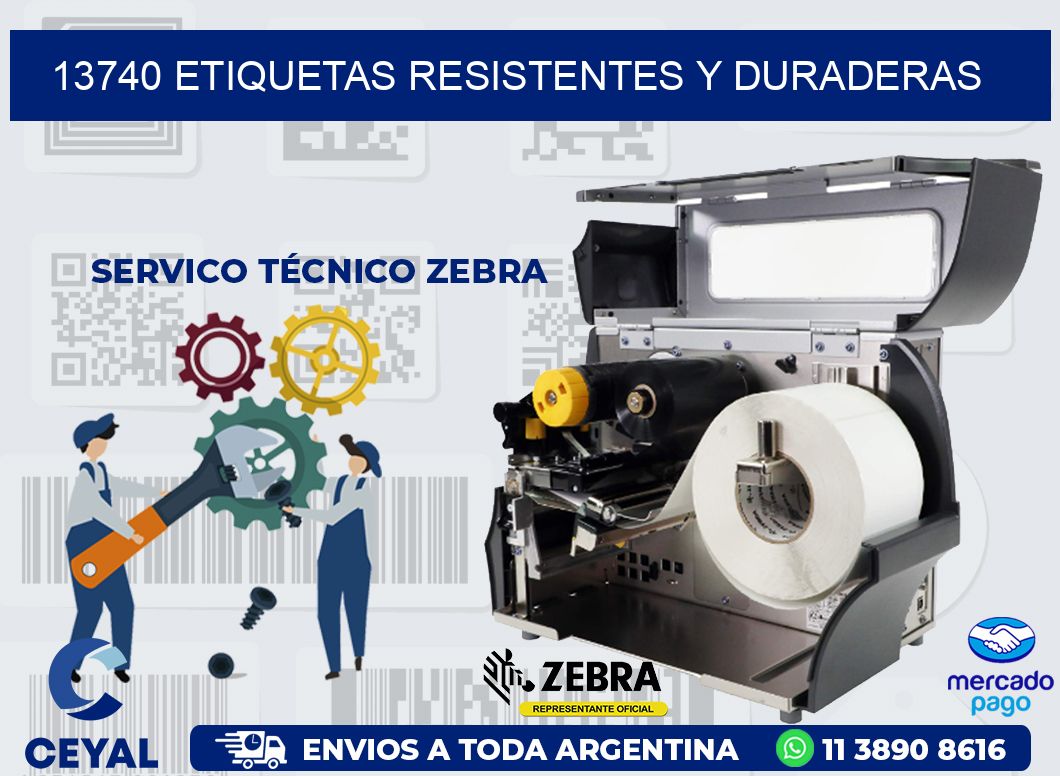 13740 ETIQUETAS RESISTENTES Y DURADERAS