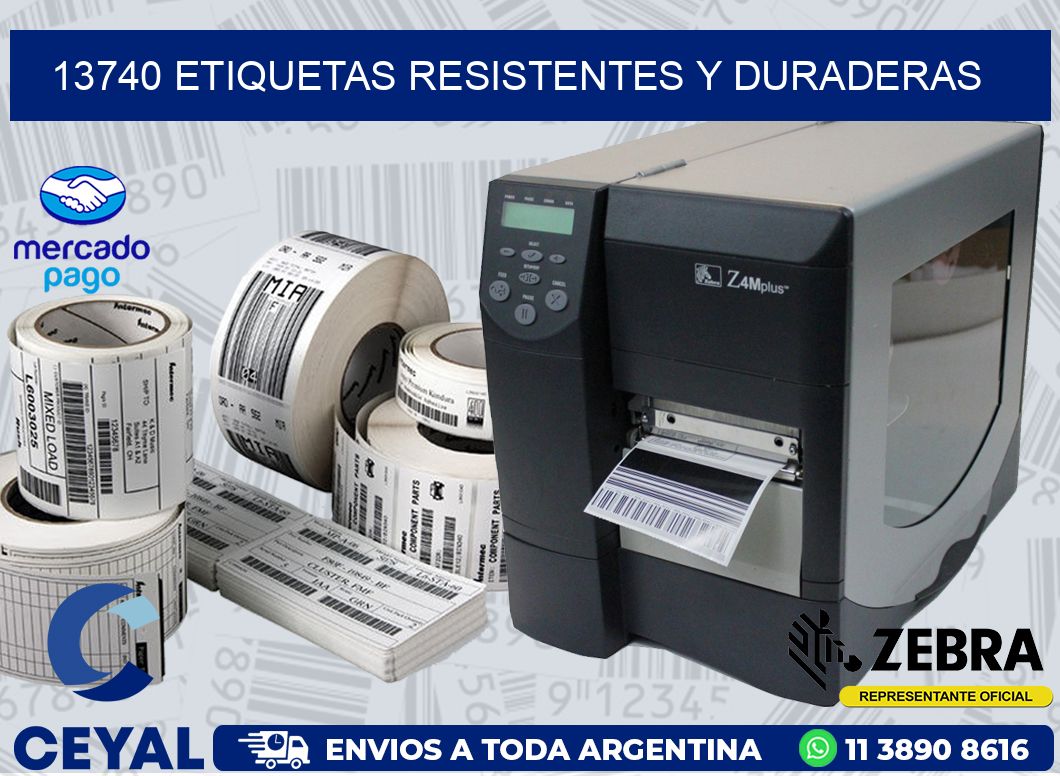 13740 ETIQUETAS RESISTENTES Y DURADERAS