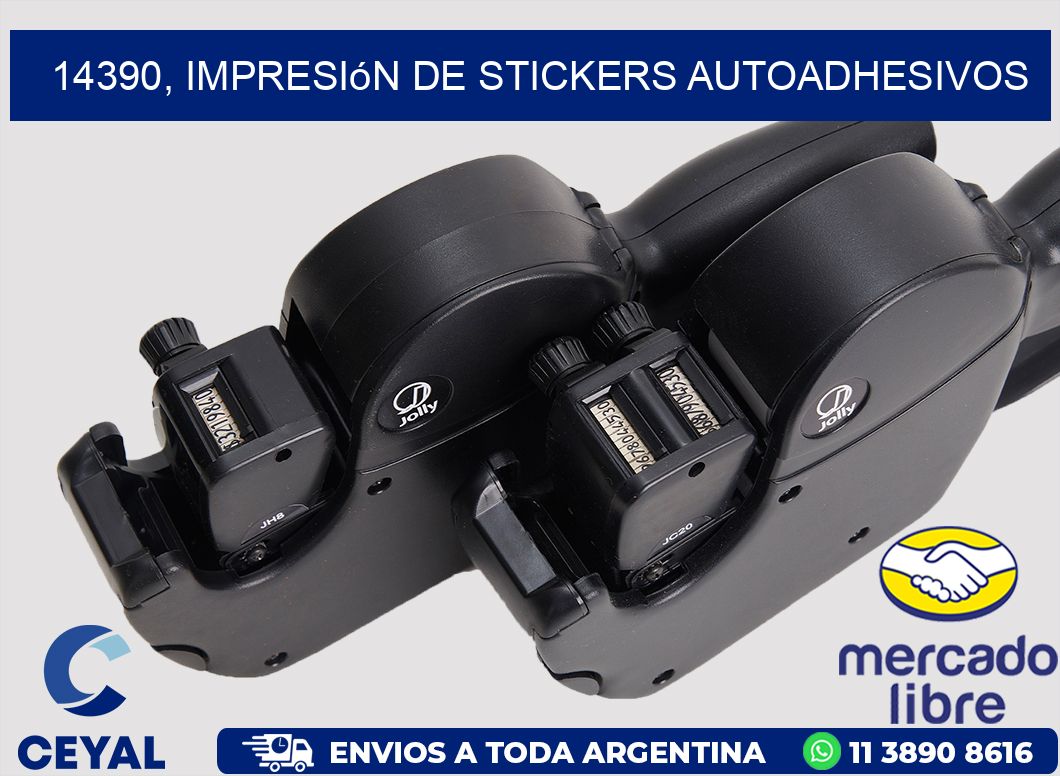 14390, impresión de stickers autoadhesivos