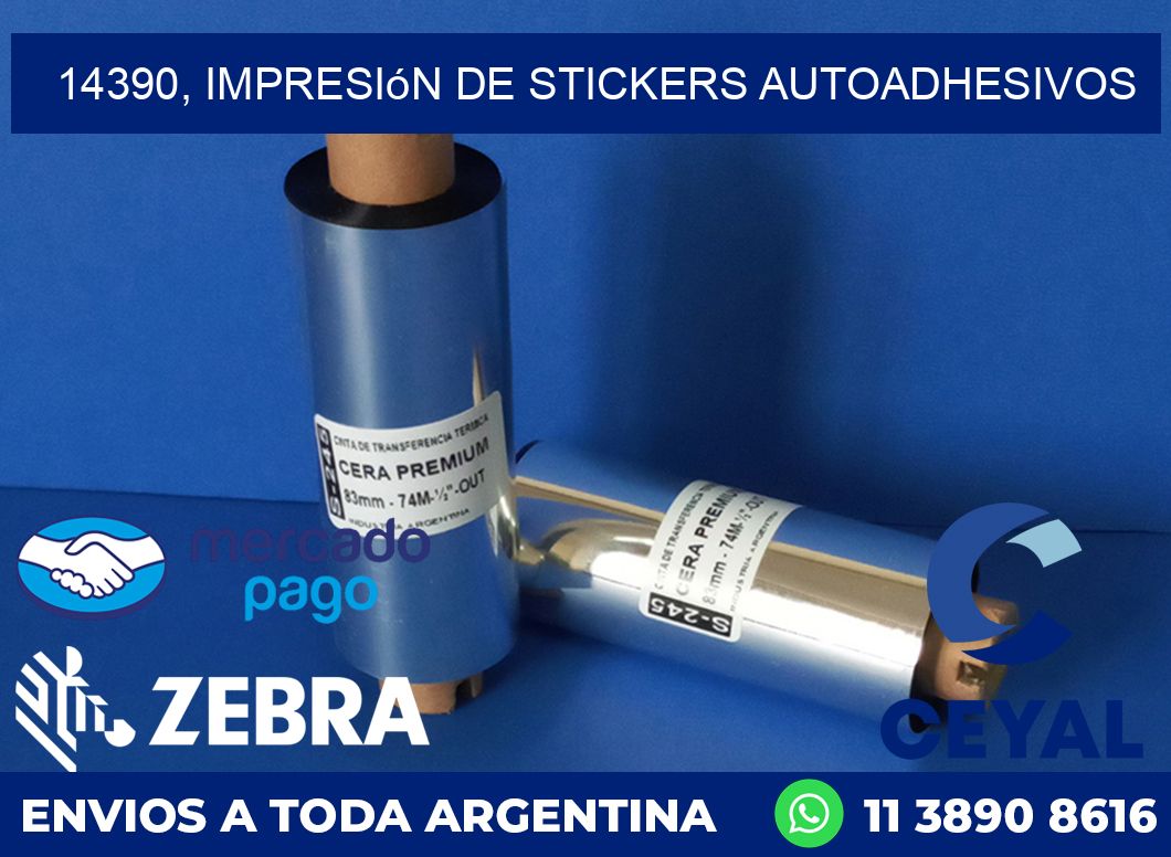 14390, impresión de stickers autoadhesivos