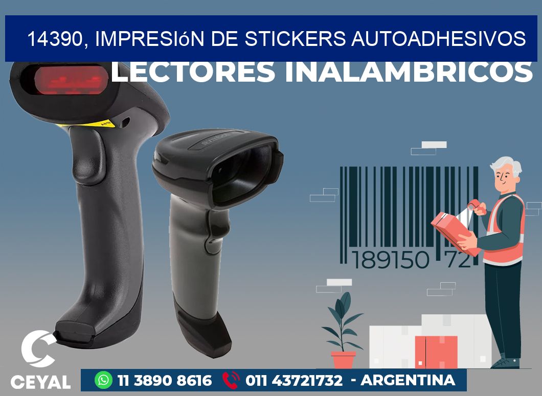 14390, impresión de stickers autoadhesivos