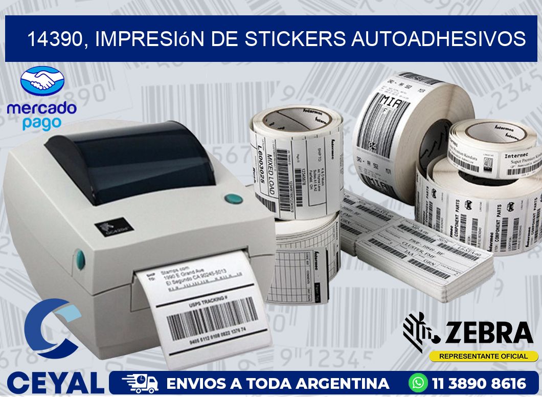 14390, impresión de stickers autoadhesivos