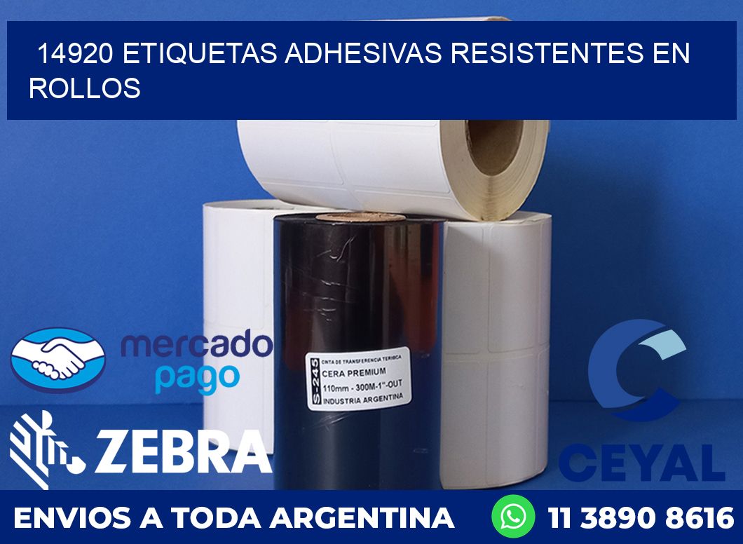 14920 ETIQUETAS ADHESIVAS RESISTENTES EN ROLLOS