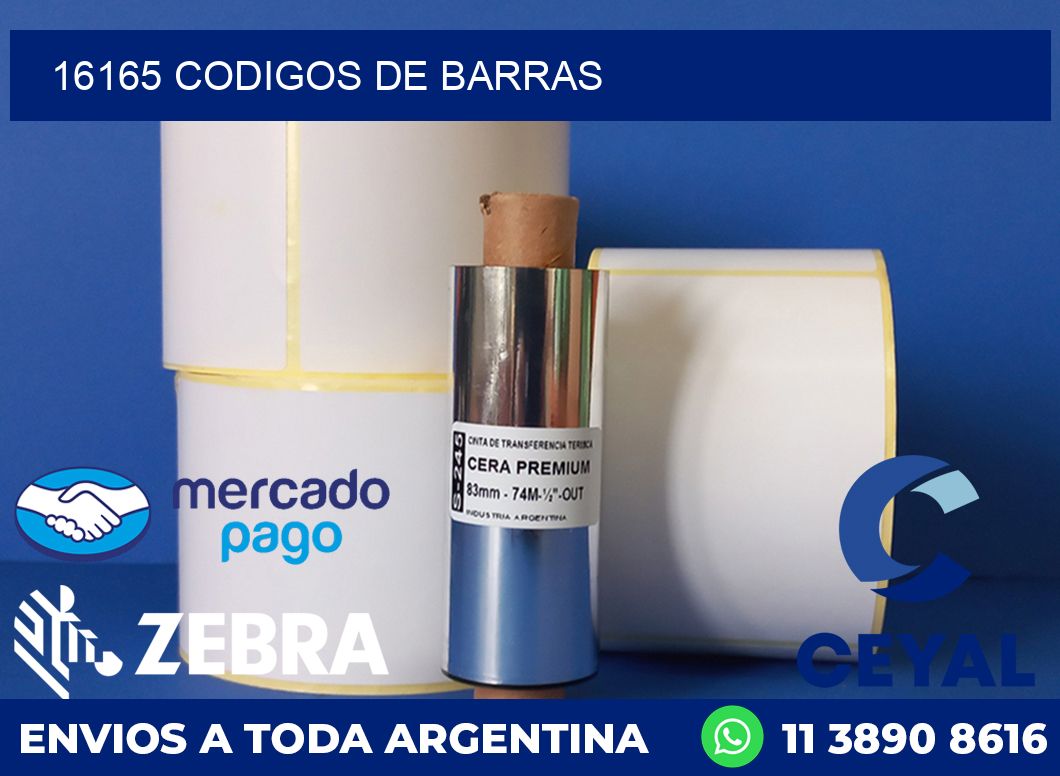 16165 CODIGOS DE BARRAS