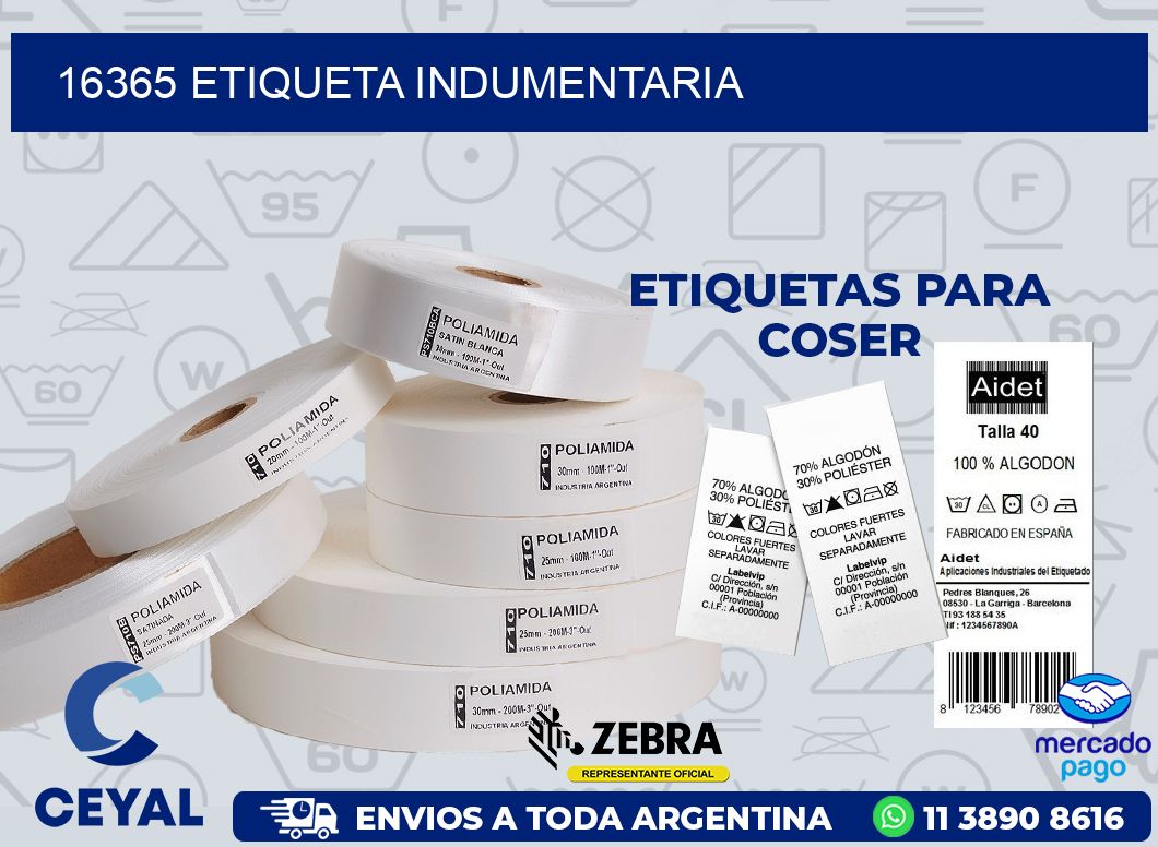 16365 ETIQUETA INDUMENTARIA