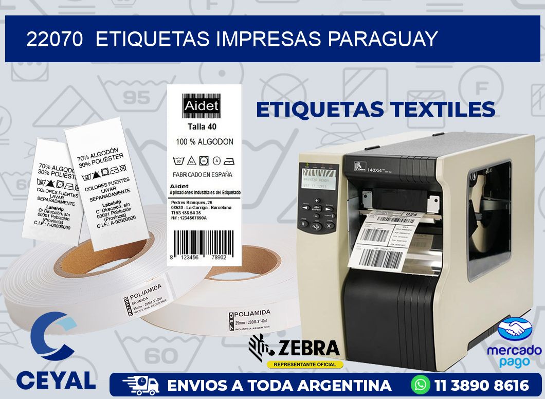 22070 ETIQUETAS IMPRESAS PARAGUAY