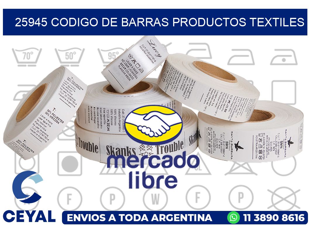 25945 CODIGO DE BARRAS PRODUCTOS TEXTILES