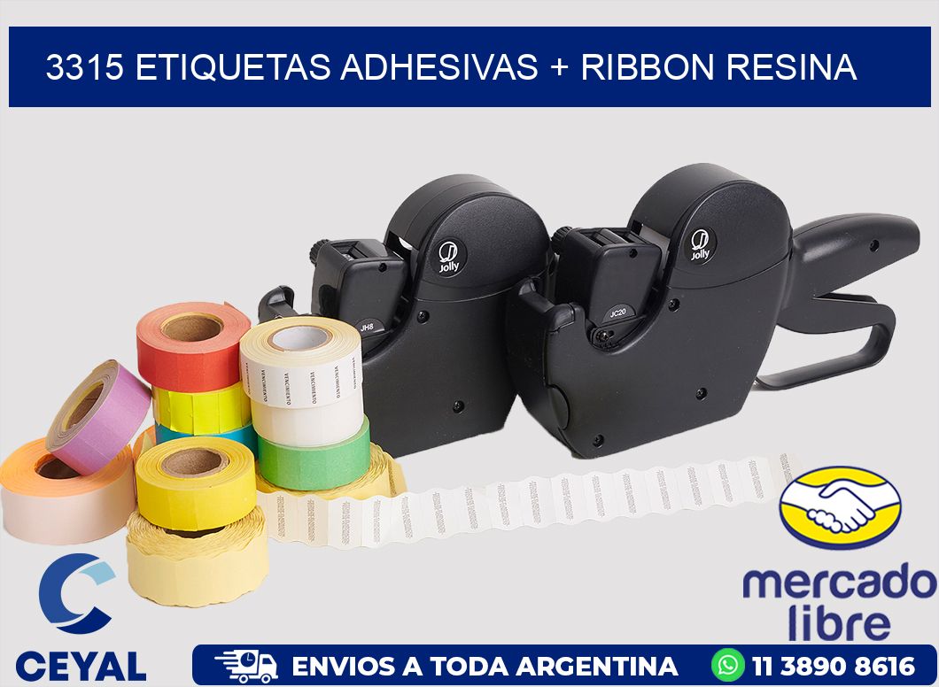 3315 ETIQUETAS ADHESIVAS + RIBBON RESINA