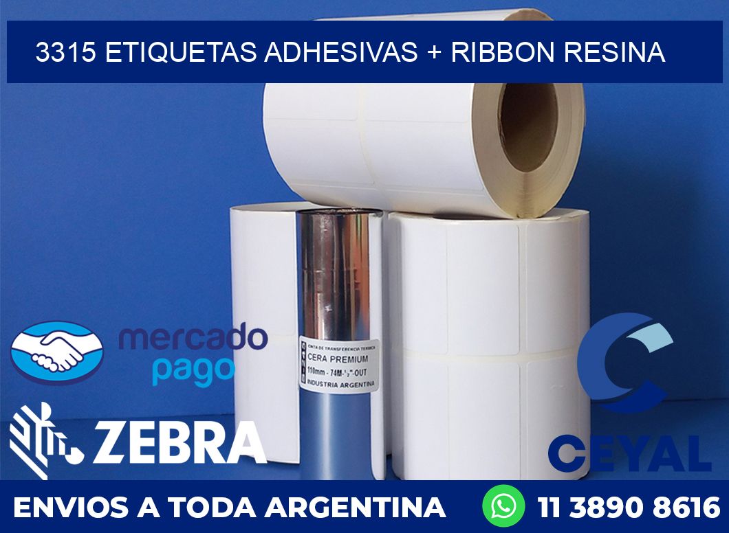 3315 ETIQUETAS ADHESIVAS + RIBBON RESINA