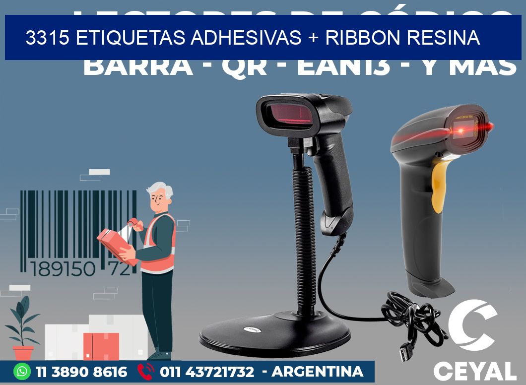 3315 ETIQUETAS ADHESIVAS + RIBBON RESINA