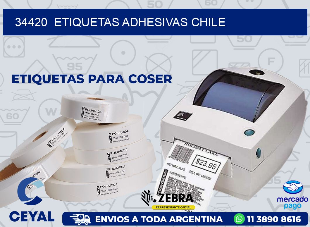 34420  ETIQUETAS ADHESIVAS CHILE