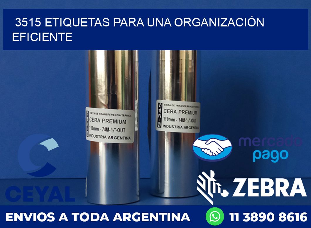 3515 ETIQUETAS PARA UNA ORGANIZACIÓN EFICIENTE