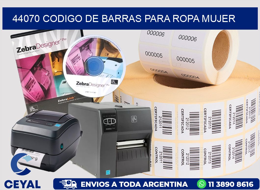 44070 CODIGO DE BARRAS PARA ROPA MUJER