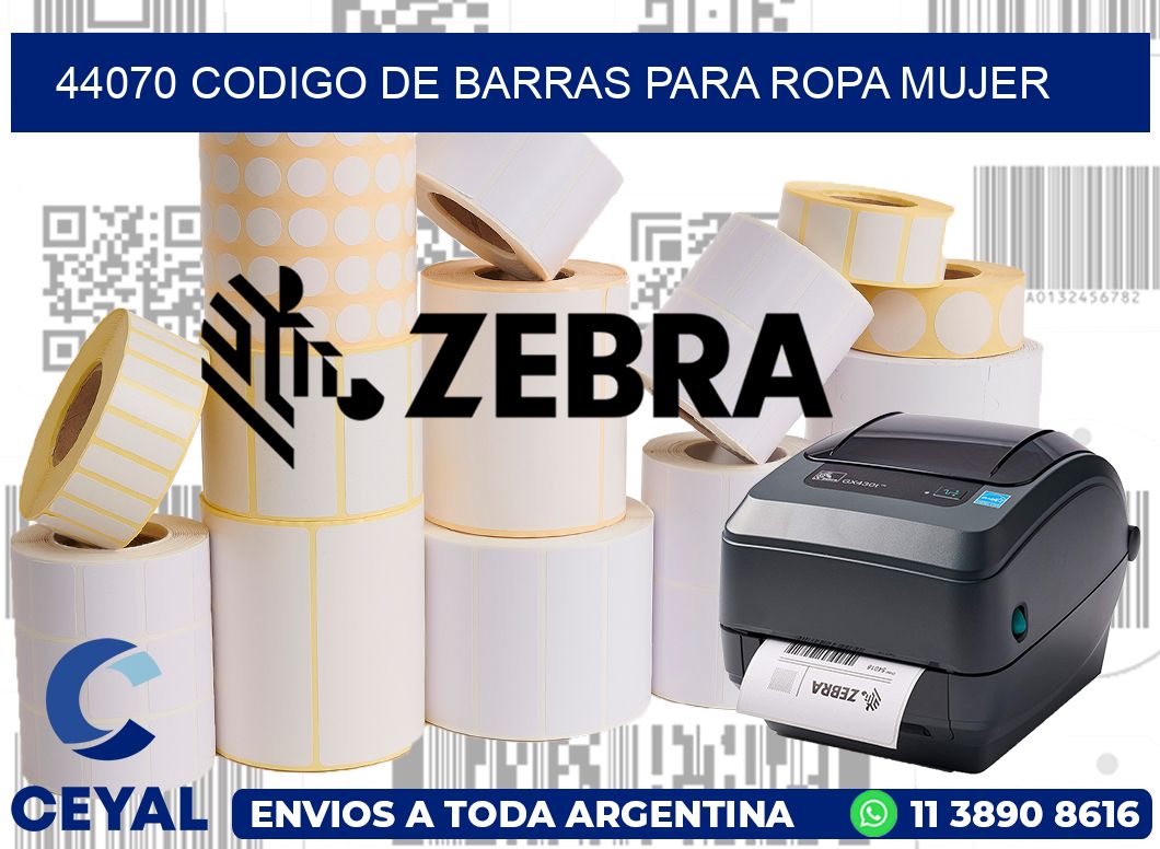 44070 CODIGO DE BARRAS PARA ROPA MUJER