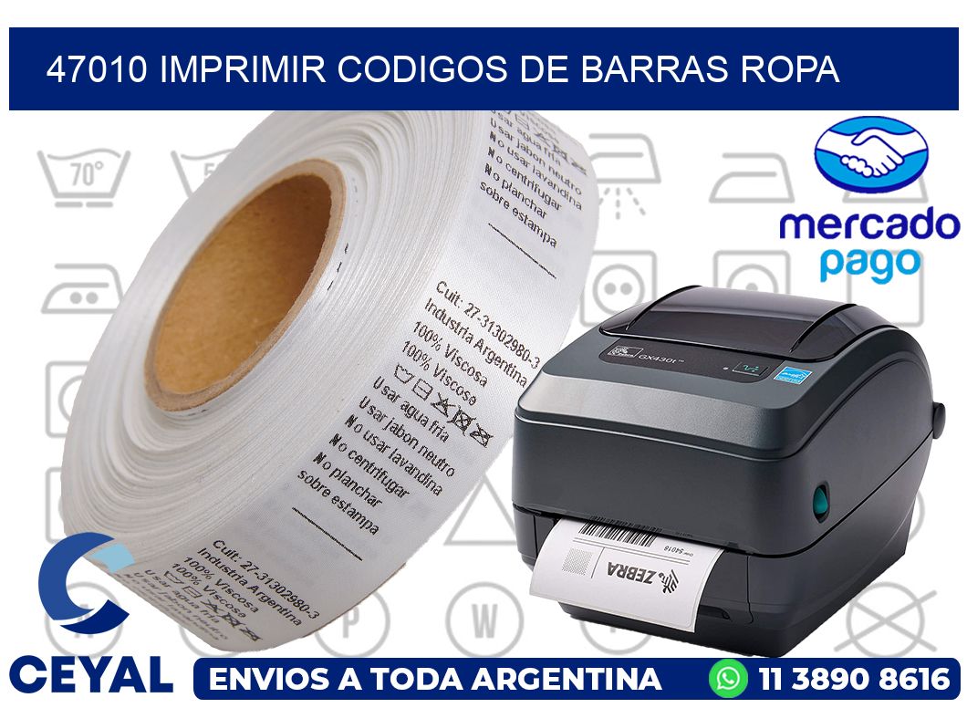 47010 IMPRIMIR CODIGOS DE BARRAS ROPA