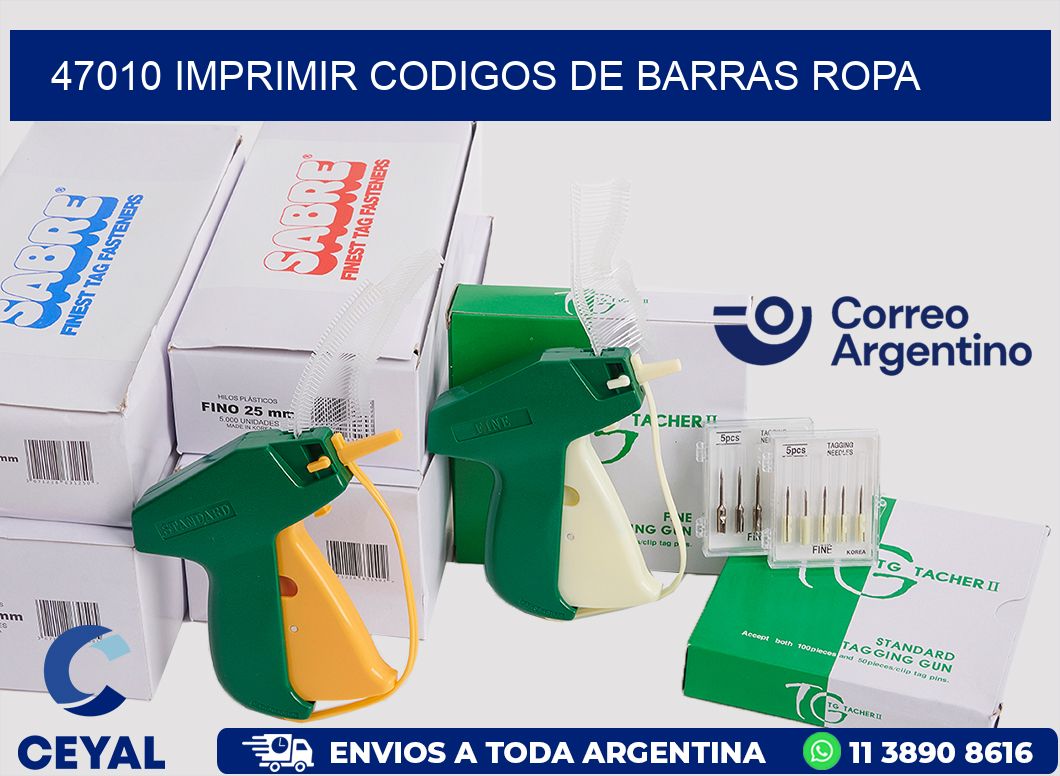 47010 IMPRIMIR CODIGOS DE BARRAS ROPA