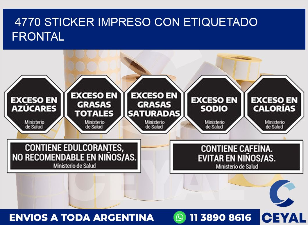 4770 STICKER IMPRESO CON ETIQUETADO FRONTAL