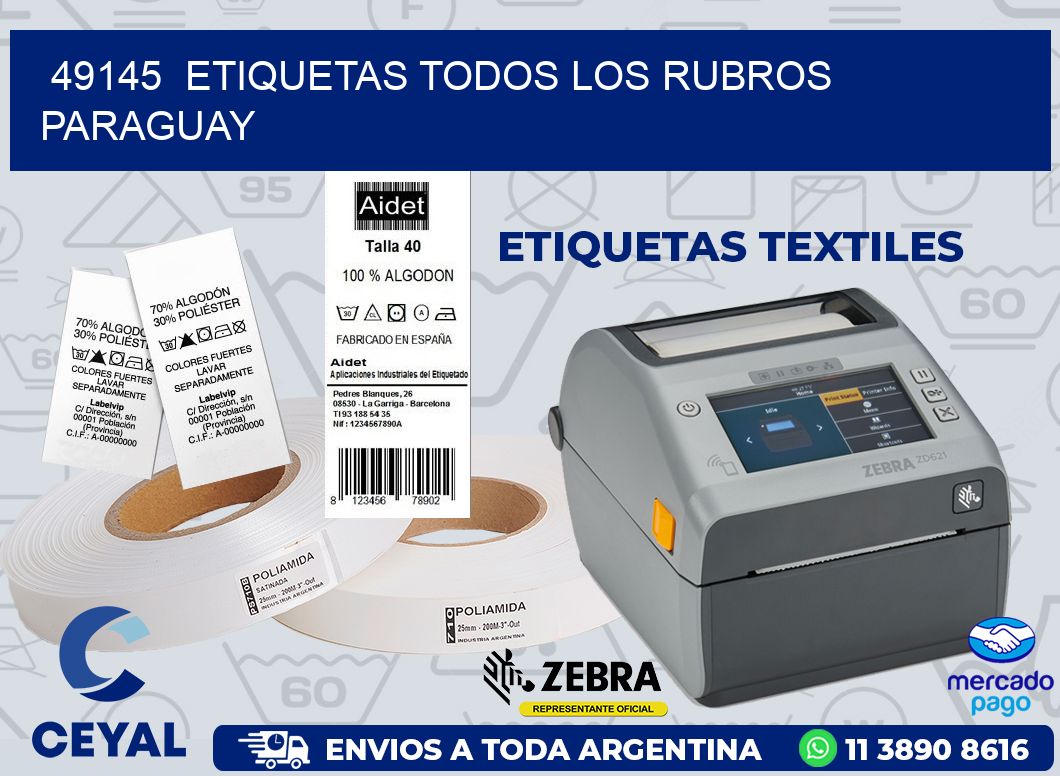 49145 ETIQUETAS TODOS LOS RUBROS PARAGUAY