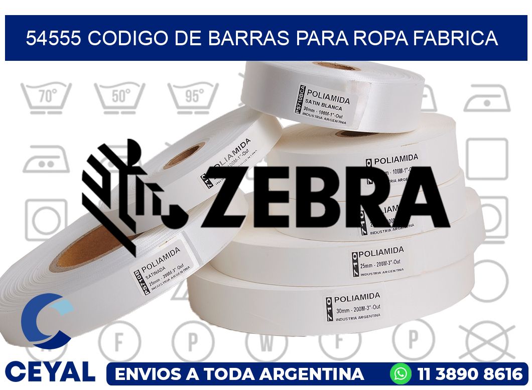 54555 CODIGO DE BARRAS PARA ROPA FABRICA