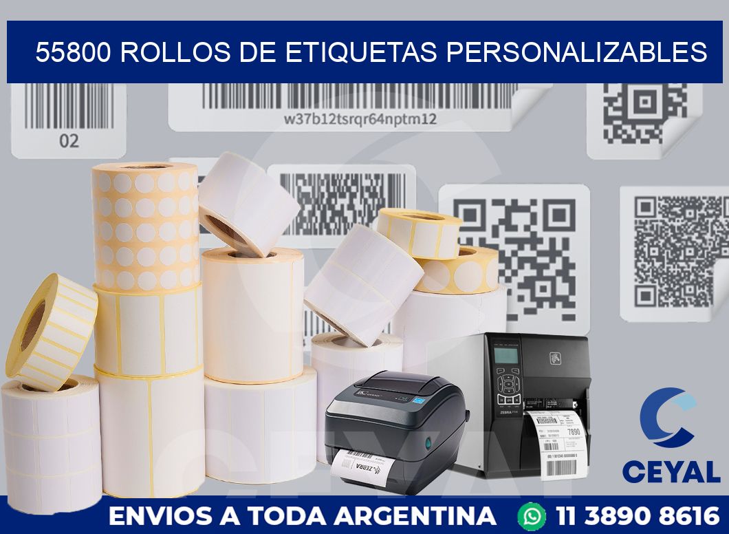 55800 ROLLOS DE ETIQUETAS PERSONALIZABLES