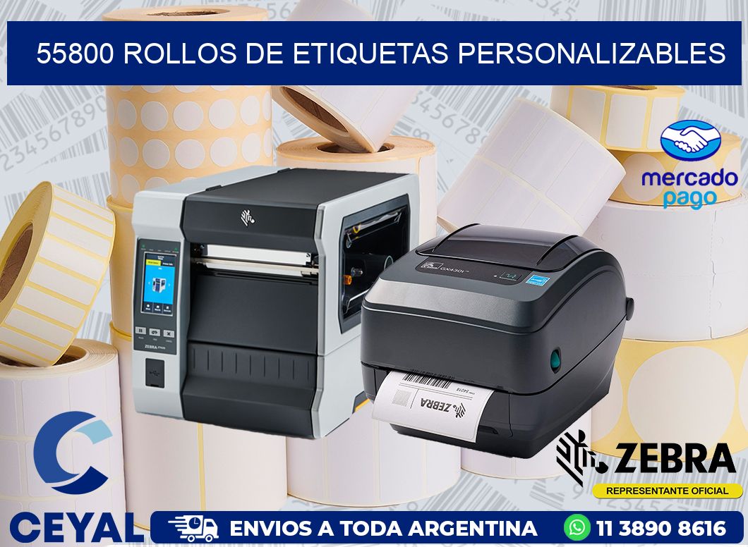 55800 ROLLOS DE ETIQUETAS PERSONALIZABLES