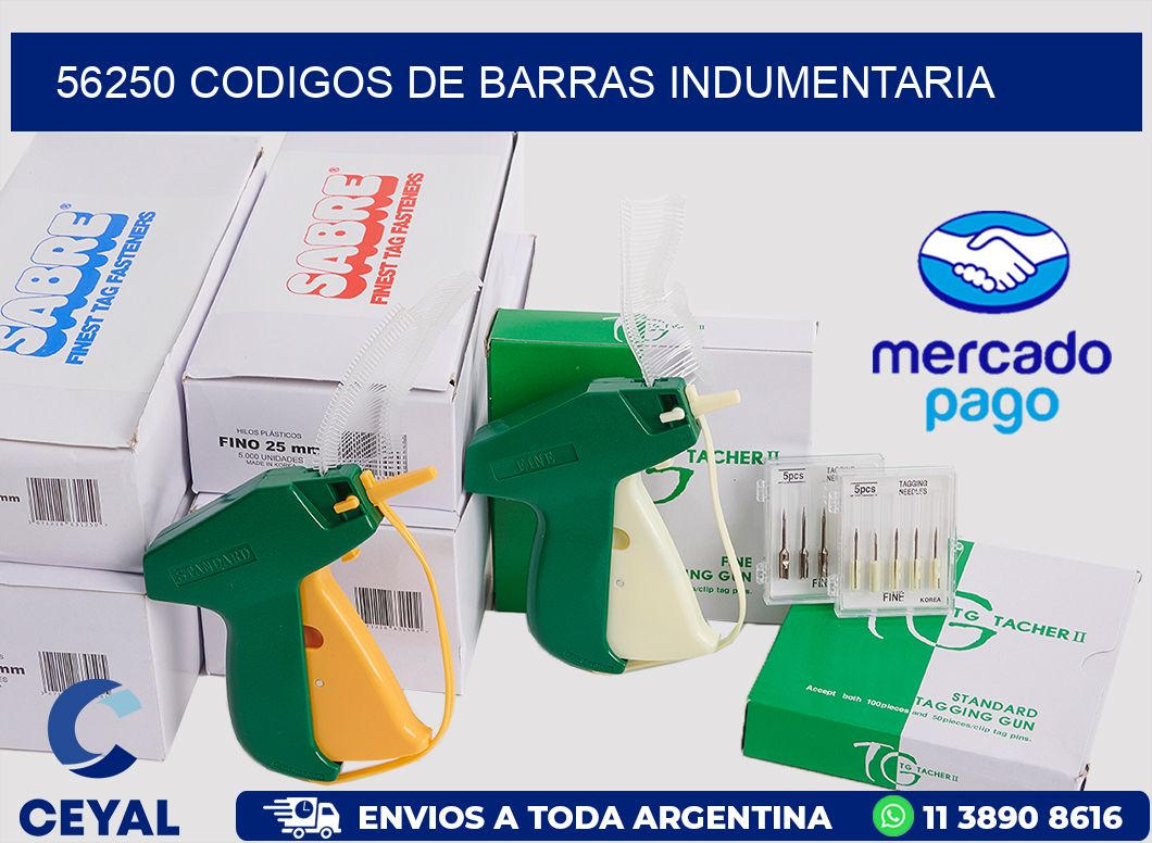 56250 CODIGOS DE BARRAS INDUMENTARIA