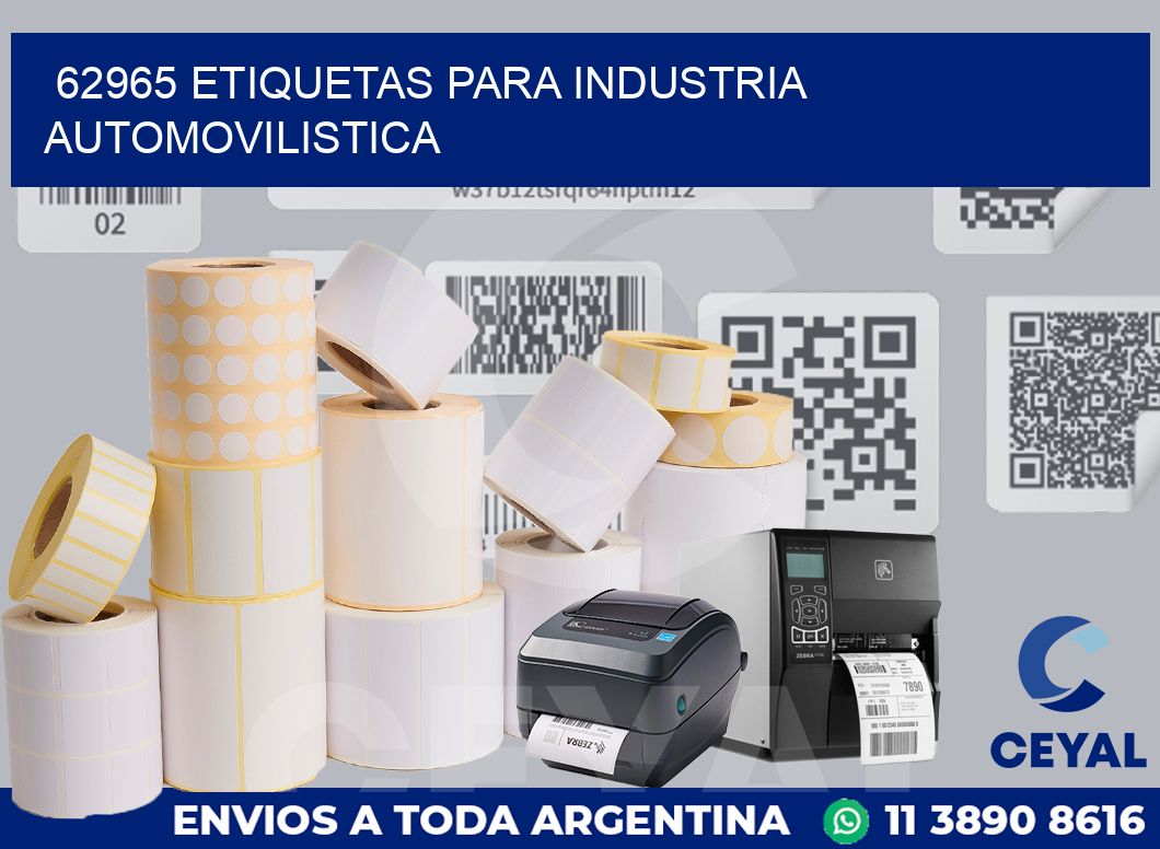 62965 ETIQUETAS PARA INDUSTRIA AUTOMOVILISTICA