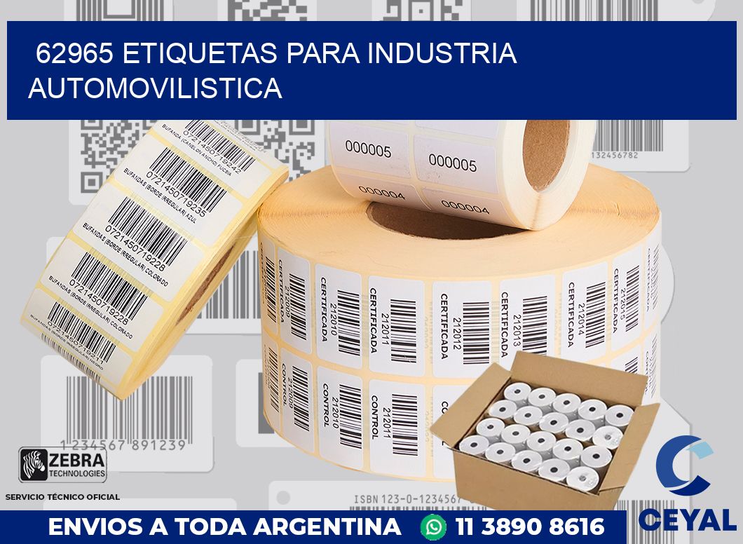 62965 ETIQUETAS PARA INDUSTRIA AUTOMOVILISTICA