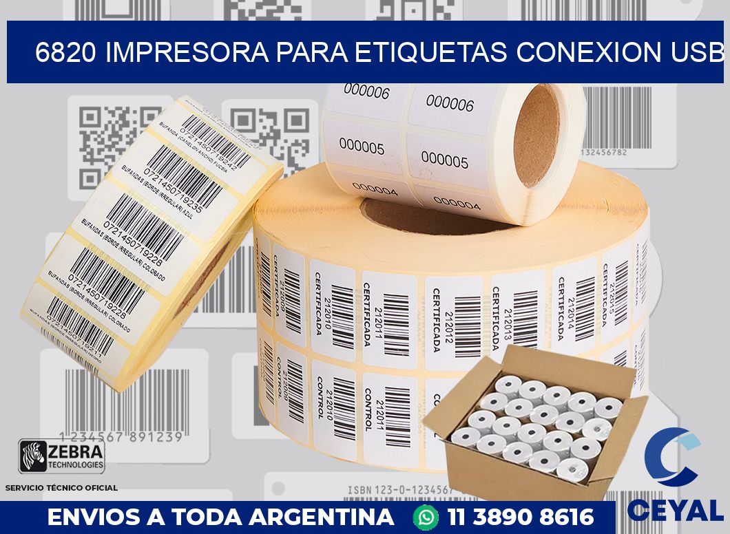 6820 IMPRESORA PARA ETIQUETAS CONEXION USB