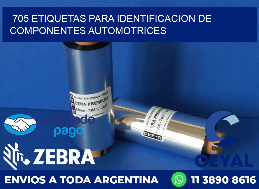 705 ETIQUETAS PARA IDENTIFICACION DE COMPONENTES AUTOMOTRICES