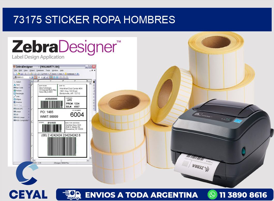 73175 STICKER ROPA HOMBRES