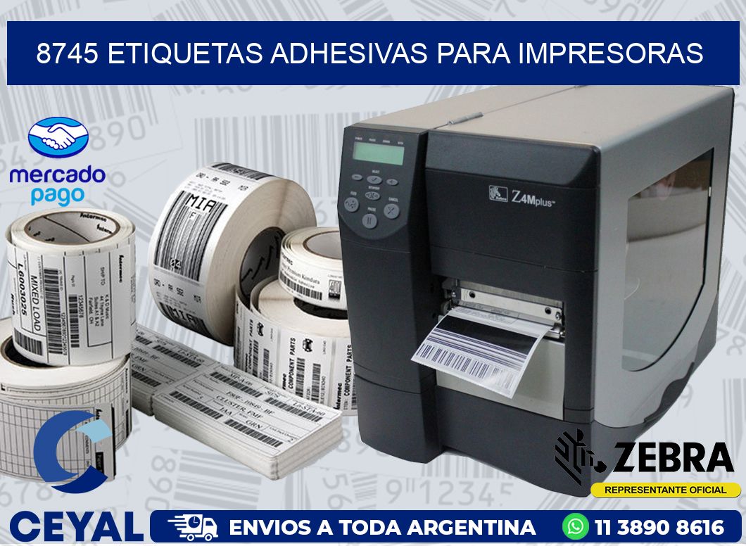 8745 ETIQUETAS ADHESIVAS PARA IMPRESORAS