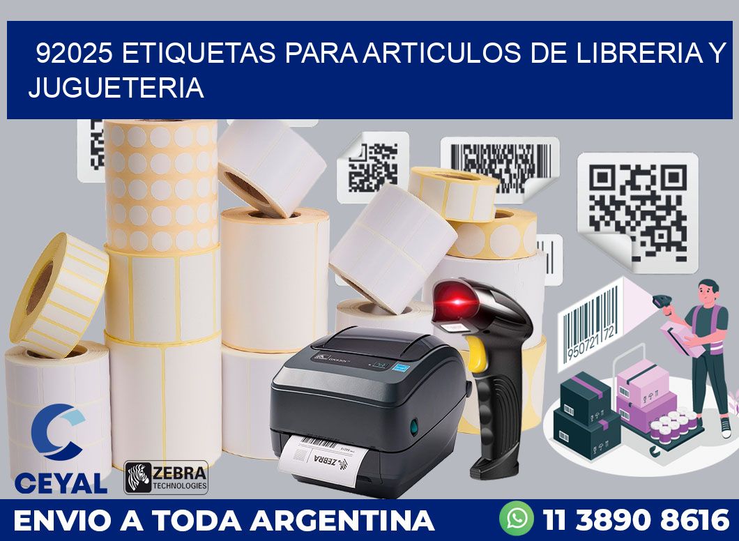 92025 ETIQUETAS PARA ARTICULOS DE LIBRERIA Y JUGUETERIA