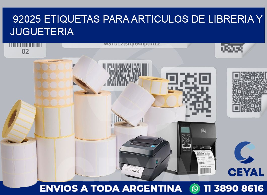 92025 ETIQUETAS PARA ARTICULOS DE LIBRERIA Y JUGUETERIA
