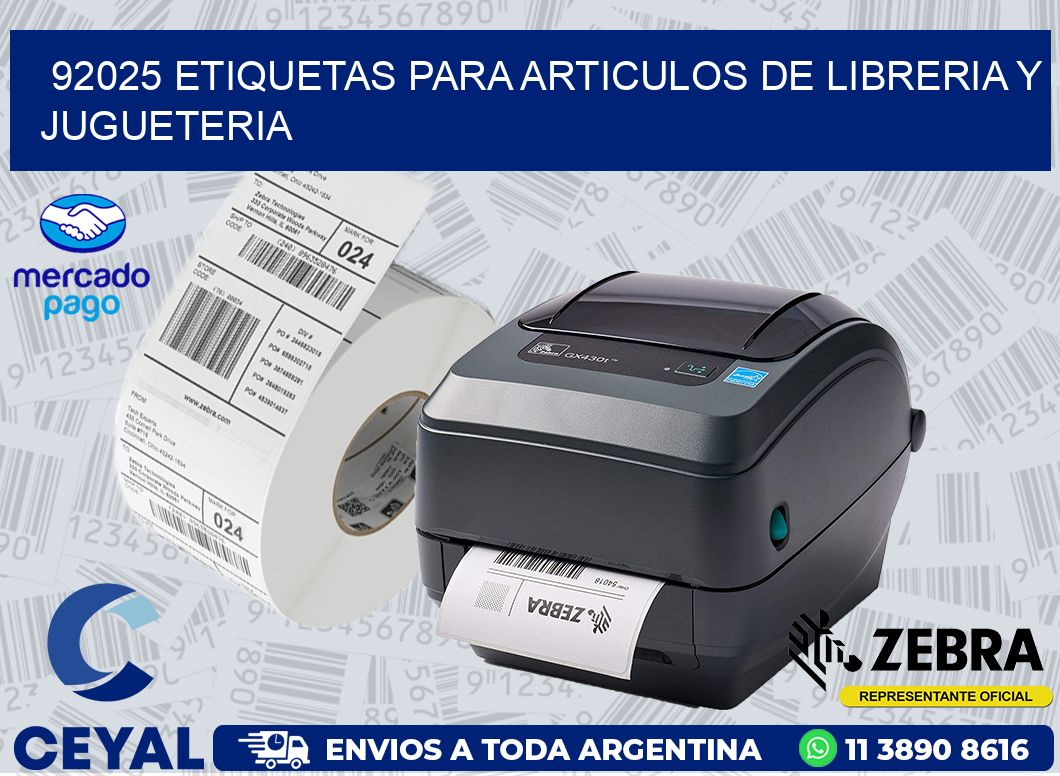 92025 ETIQUETAS PARA ARTICULOS DE LIBRERIA Y JUGUETERIA