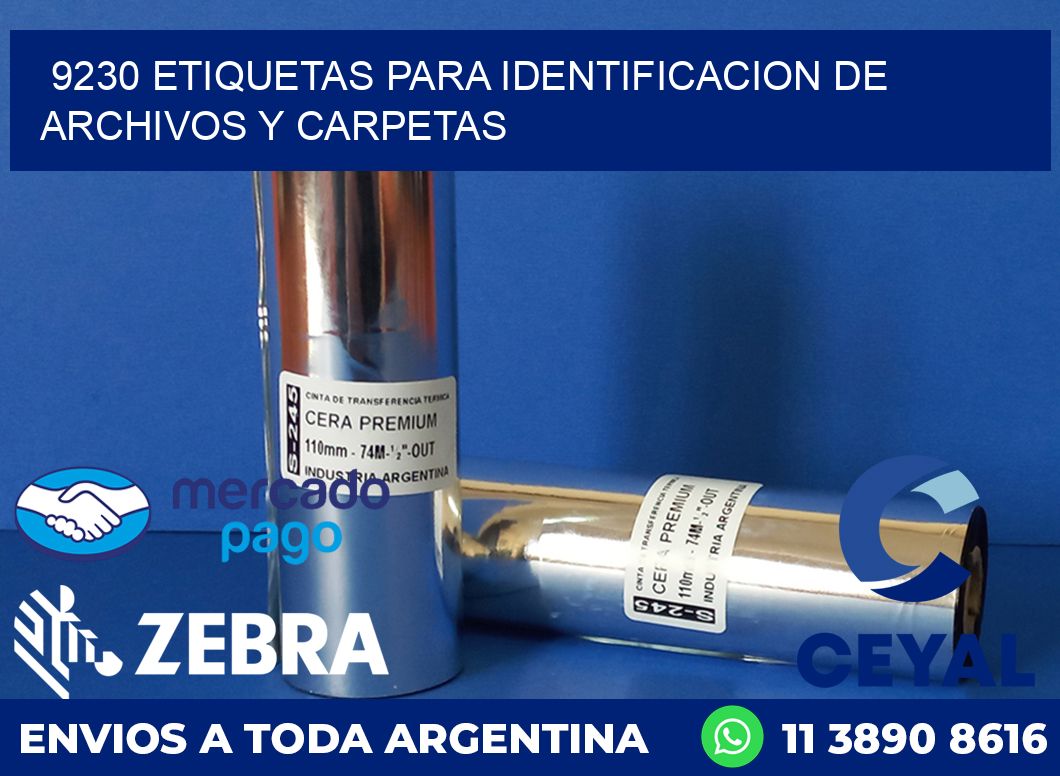 9230 ETIQUETAS PARA IDENTIFICACION DE ARCHIVOS Y CARPETAS