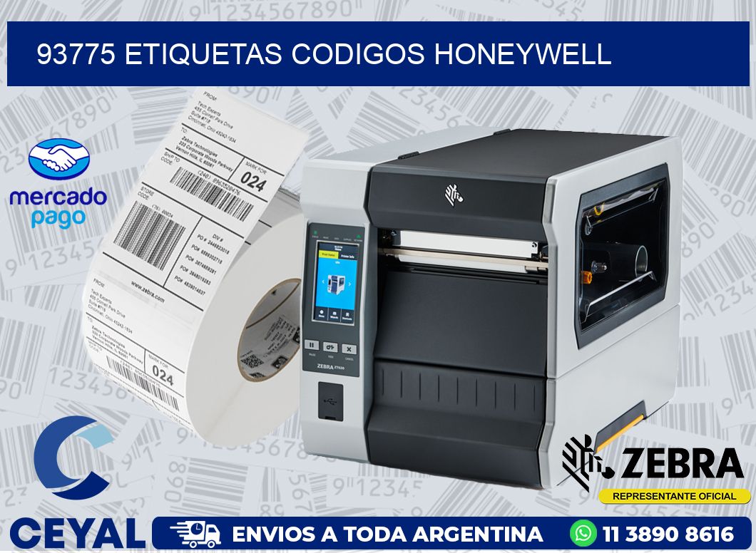 93775 ETIQUETAS CODIGOS HONEYWELL