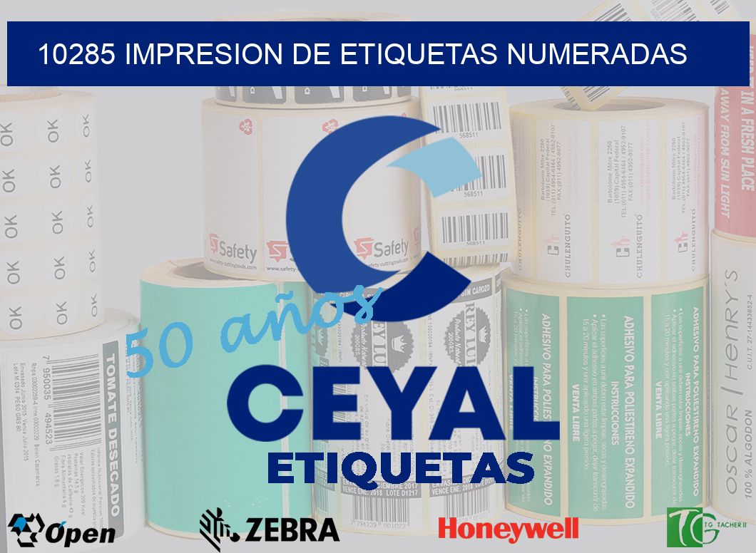10285 IMPRESION DE ETIQUETAS NUMERADAS