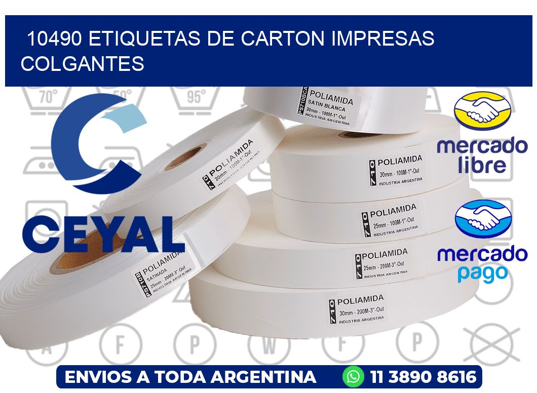 10490 ETIQUETAS DE CARTON IMPRESAS COLGANTES
