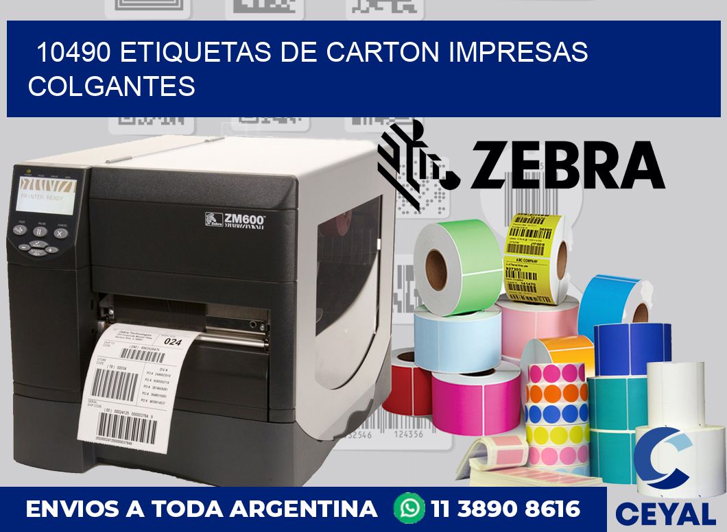 10490 ETIQUETAS DE CARTON IMPRESAS COLGANTES