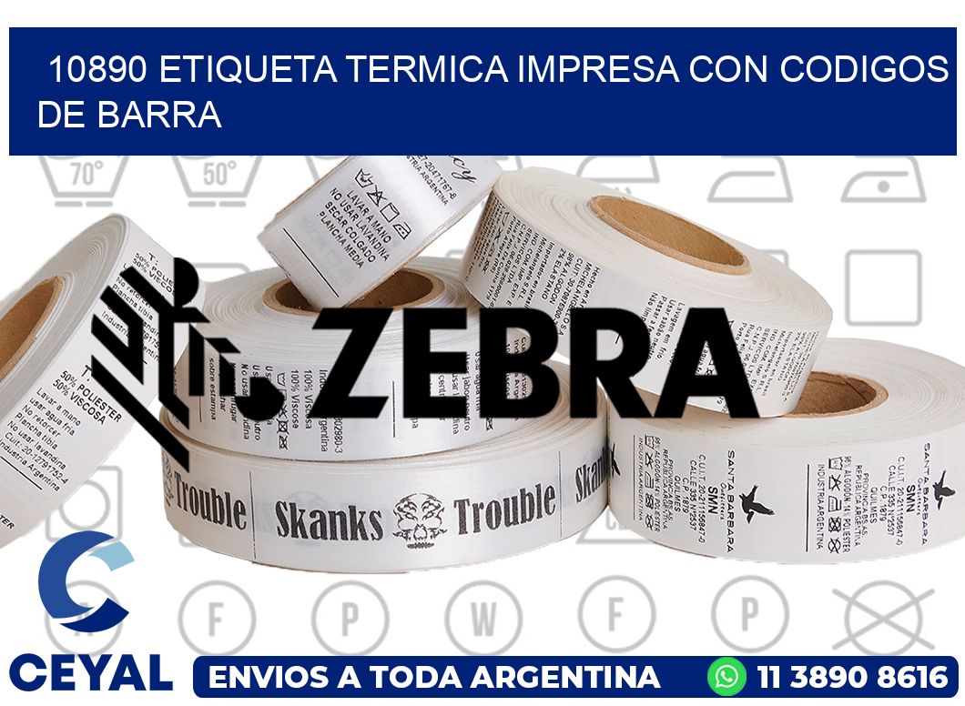 10890 ETIQUETA TERMICA IMPRESA CON CODIGOS DE BARRA
