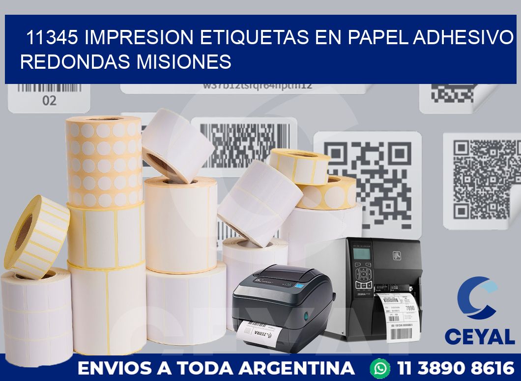 11345 IMPRESION ETIQUETAS EN PAPEL ADHESIVO REDONDAS MISIONES