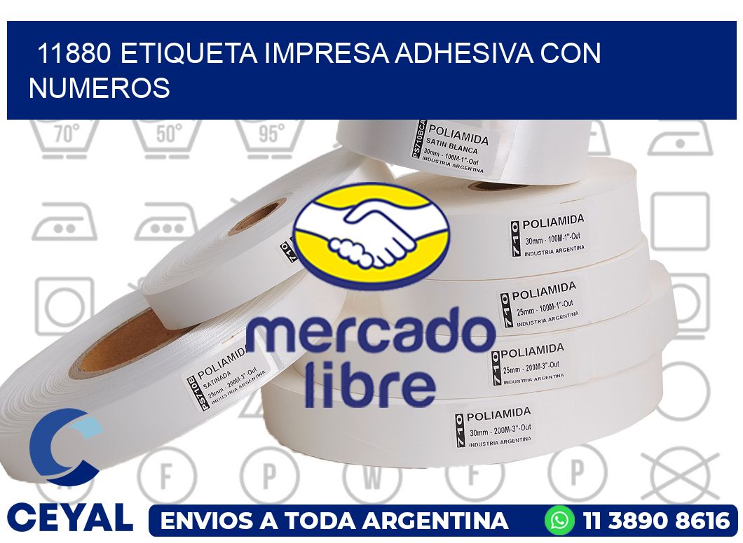 11880 ETIQUETA IMPRESA ADHESIVA CON NUMEROS