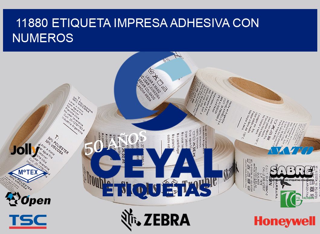 11880 ETIQUETA IMPRESA ADHESIVA CON NUMEROS