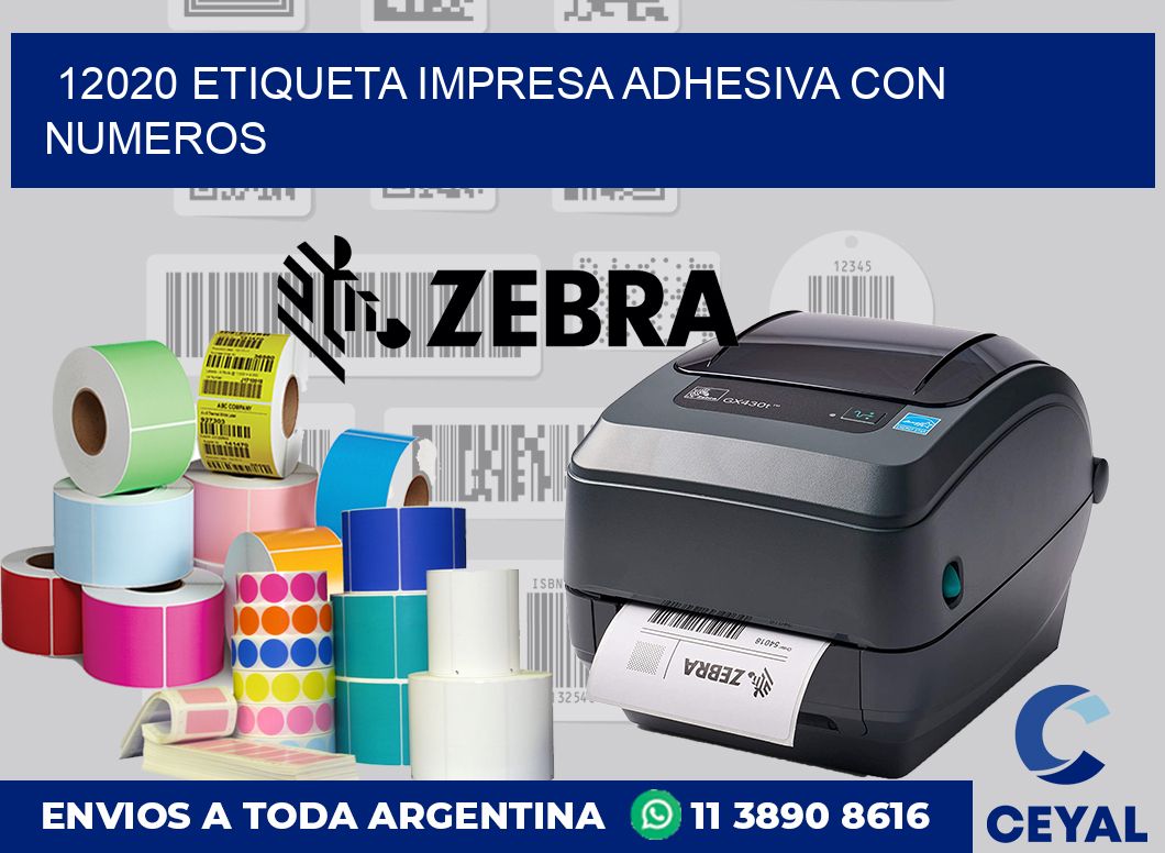 12020 ETIQUETA IMPRESA ADHESIVA CON NUMEROS