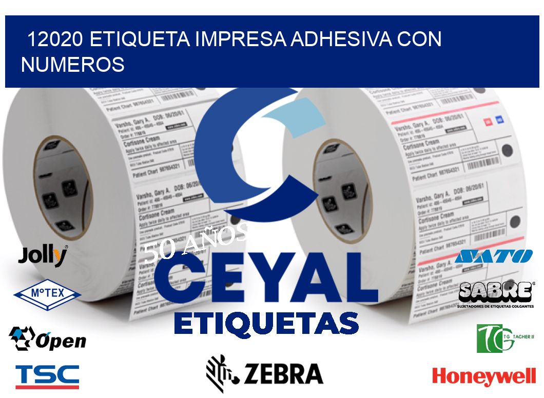 12020 ETIQUETA IMPRESA ADHESIVA CON NUMEROS